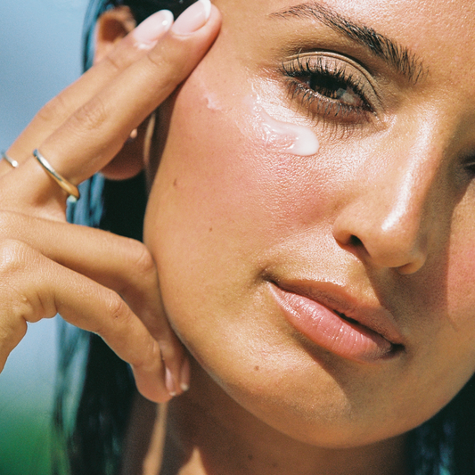 Organic Island Skincare glowing skin model